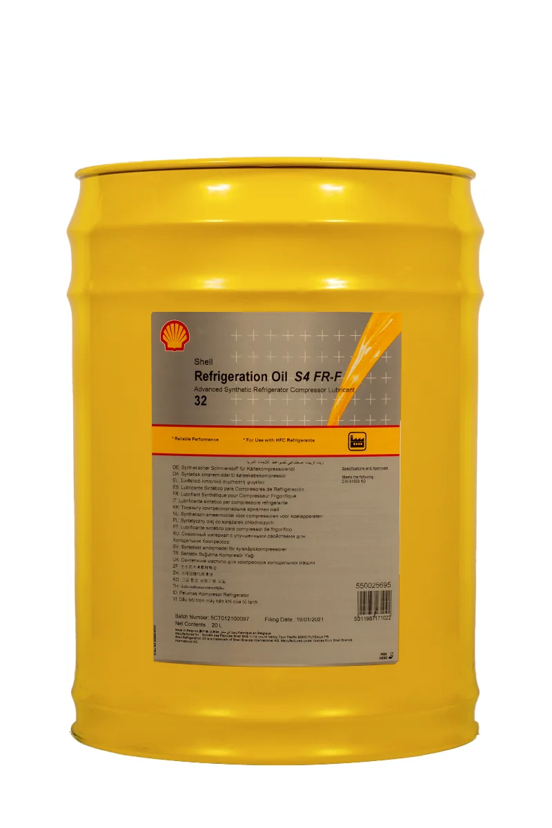SHELL REFRIGERATION OIL S4 FR-F 32 20L SHELL REFRIGERATION OIL S4 FR-F 32 20L